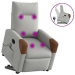 vidaXL Fauteuil de massage inclinable gris nuage tissu