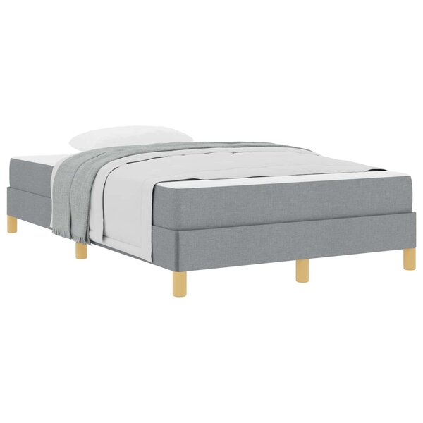 vidaXL Lit à ressorts avec matelas Gris clair 120 x 190 cm tissu