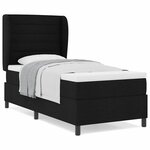 vidaXL Lit à ressorts avec matelas noir 100x200 cm en tissu