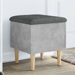 vidaXL Banc de rangement gris béton 42x42x46 cm bois d'ingénierie