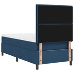 vidaXL Lit à Ressort avec Matelas Bleu 90x200 cm Tissu