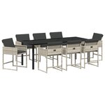 vidaXL Ensemble de salle à manger de jardin 9 pièces avec coussins Gris clair Rattan PE