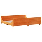 vidaXL Lit bibliothèque sans matelas cire marron 200x200cm bois massif