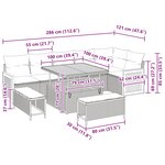 vidaXL Ensemble de canapé de jardin avec coussin 9 Pièces Noir