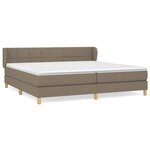 vidaXL Sommier à lattes de lit avec matelas Taupe 200x200 cm Tissu