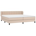 vidaXL Sommier à lattes de lit avec matelas Cappuccino 200x200 cm