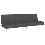 vidaXL Canapé-lit à 2 places gris foncé tissu