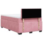 vidaXL Sommier à lattes de lit avec matelas Rose 120x200 cm Velours