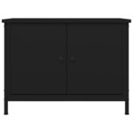 vidaXL Meuble TV avec portes noir 60x35x45 cm bois d'ingénierie