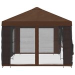 vidaXL Gazebo avec murs latéraux 6 x 3 m Marron Polyester et Acier 190