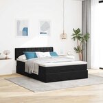 vidaXL Cadre de lit ottoman avec matelas noir 140x190 cm velours