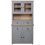 vidaXL Buffet haut Gris 93x40 5x180 cm Pin Gamme Panama