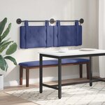 vidaXL Tête de lit suspendue Avec lumière LED Bleu police Velours