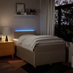 vidaXL Sommier à lattes de lit avec matelas crème 120x190 cm tissu