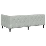 vidaXL Cadre de lit d'angle Gris clair 90 x 200 cm Velours