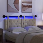 vidaXL Tête de lit suspendue Avec lumière LED Crème Simili cuir