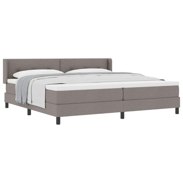 vidaXL Lit à ressorts avec tête de lit Taupe 200 x 200 cm tissu