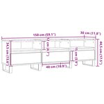 vidaXL Meuble TV vieux bois 150x30x44 5 cm bois d'ingénierie