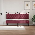 vidaXL Tête de lit suspendue Avec lumière LED Bordeaux Tissu