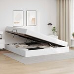 vidaXL Lit avec rangement et matelas avec matelas Blanc 200 x 200 cm