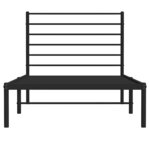 vidaXL Cadre de lit métal sans matelas avec tête de lit noir 80x200 cm