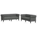 vidaXL Canapé de salon 2 Pièces Gris foncé 201 5 x 74 5 x 74 5 cm tissu