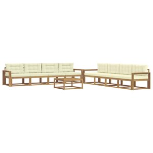 vidaXL Ensemble de canapés d'extérieur 9 Pièces Blanc et crème