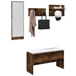 vidaXL Ensemble de meubles de couloir 4 Pièces chêne fumé bois ingénierie