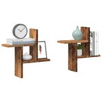 vidaXL Étagères murales 2 Pièces vieux bois 38x12x38 cm bois d'ingénierie