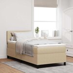 vidaXL Lit à Ressorts avec Matelas & Lumière LED Vert Gris 90x200 cm Tissu en Velours Côtelé