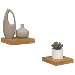 vidaXL Étagère Murale 2 Pièces Beige 23 x 23 5 x 4 cm Bois d'ingénierie