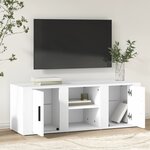 vidaXL Meuble TV Blanc 100x31 5x35 cm Bois d'ingénierie