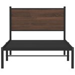vidaXL Cadre de lit en métal sans matelas chêne marron 107x203 cm