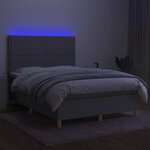 vidaXL Sommier à lattes de lit et matelas et LED Gris clair 140x200 cm