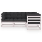 vidaXL Salon de jardin 4 Pièces avec coussins Bois de pin massif