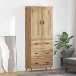vidaXL Haut Armoire avec tiroir Chêne artisanal 69 5 x 34 x 180 cm