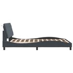 vidaXL Cadre de lit avec LED sans matelas gris foncé 140x200cm velours