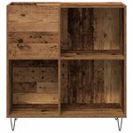 vidaXL Meuble à vinyles avec étagère chêne artisanal 85 x 38 x 89 cm