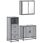 vidaXL Ensemble de meubles de salle de bain 3 Pièces Sonoma gris