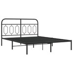 vidaXL Cadre de lit métal sans matelas avec tête de lit noir 135x190cm