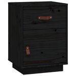 vidaXL Tables de chevet 2 Pièces Noir 40x34x55 cm Bois de pin massif
