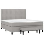 vidaXL Sommier à lattes de lit avec matelas Gris clair 180x200cm Tissu