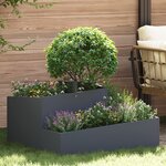 vidaXL Porte-plante Anthracite 80x80x50 cm Acier laminé à froid