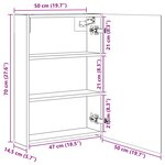 vidaXL Armoire Miroir de Salle de Bain Chêne artisan 50 x 14 5 x 70 cm