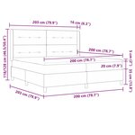 vidaXL Lit à ressorts avec Matelas - Marron Foncé  200x200 cm  tissu