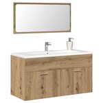 vidaXL Armoire de salle de bain avec miroir chêne artisanal