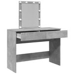 vidaXL Coiffeuse avec LED gris béton 100x40x130 cm