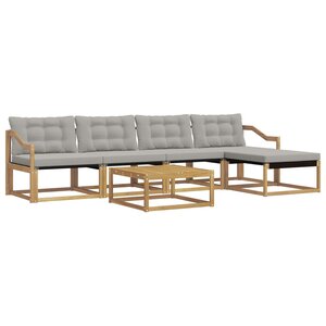 vidaXL Ensemble de canapés d'extérieur 6 pc Blanc et gris clair
