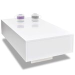 vidaXL Table basse blanc brillant