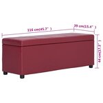 Banc banquette avec compartiment de rangement 116 cm bordeaux similicuir 02_0010978
